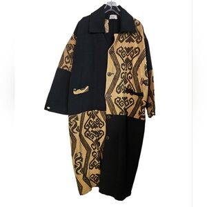 Stylish Black and Tan Trench Coat